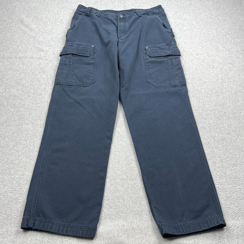 Duluth Trading Co Fire Hose Cargo Pants Men's 40x36* Navy Blue Relaxed Fit 92204